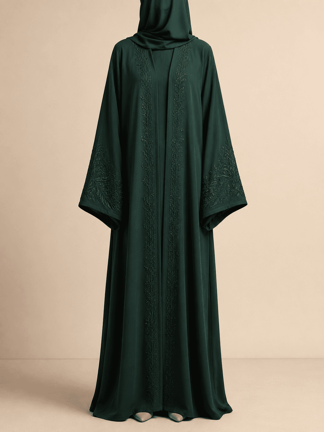Abaya Brodée Émeraude